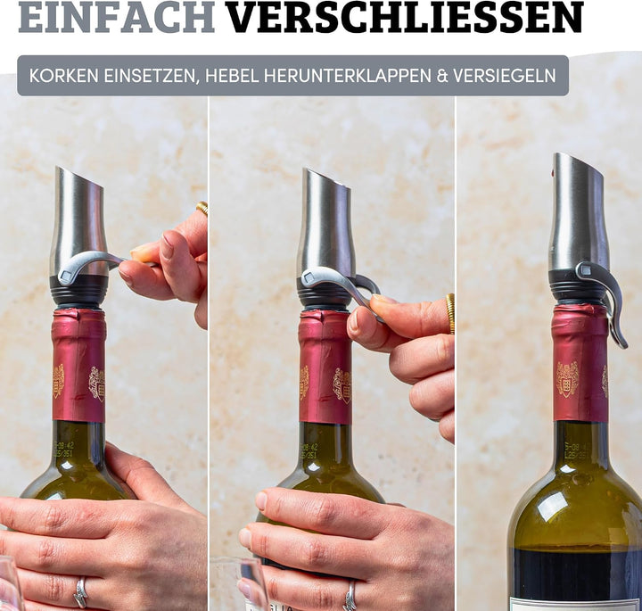Westmark Weinausgiesser mit Verschliessmechanismus, Monopol Edition, Rostfreier Edelstahl/Silikon, L