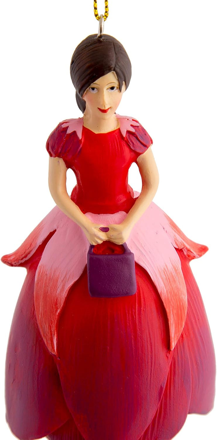 Blumen Mädchen Fuchsie zum Hängen Figur Dekofigur Gartenfigur für den Innenbereich, Fuchsie