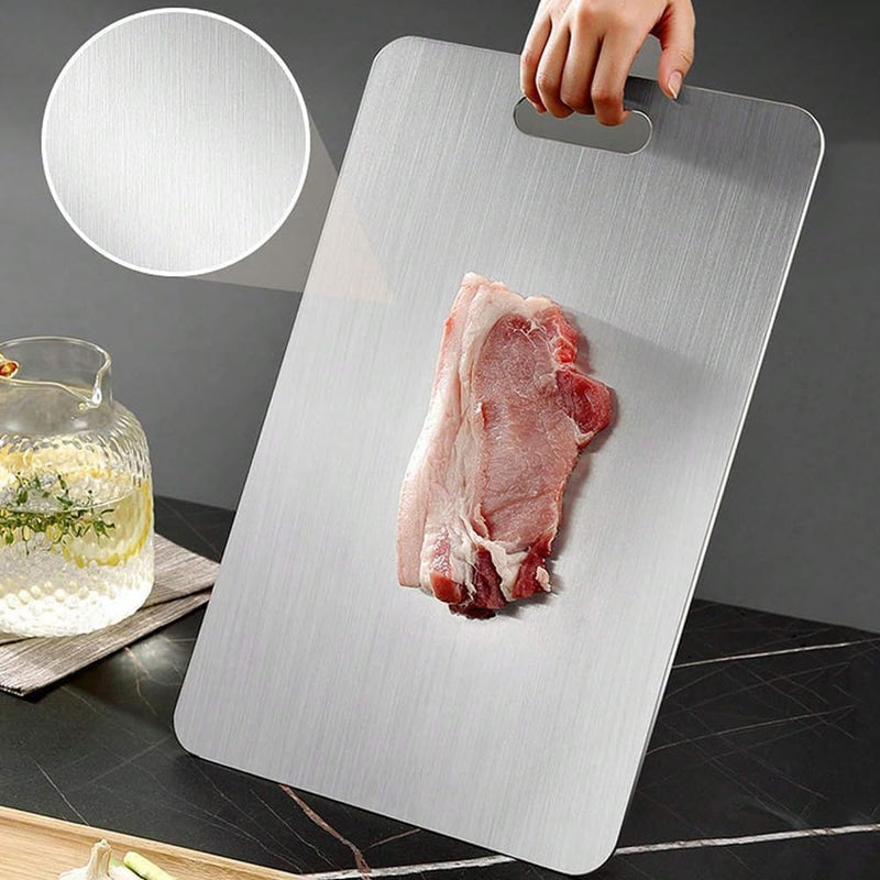 Titan Schneidebrett,Titanium Cutting Board,Doppelseitiges Schneidebrett in Lebensmittelqualität,Schn