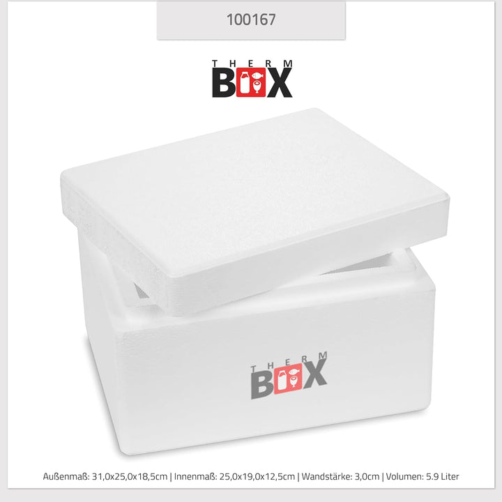 THERM BOX Styroporbox Verschiedene Grössen Volumen 1L bis 19L Isolierbox Thermobox Kühlbox Warmhalte