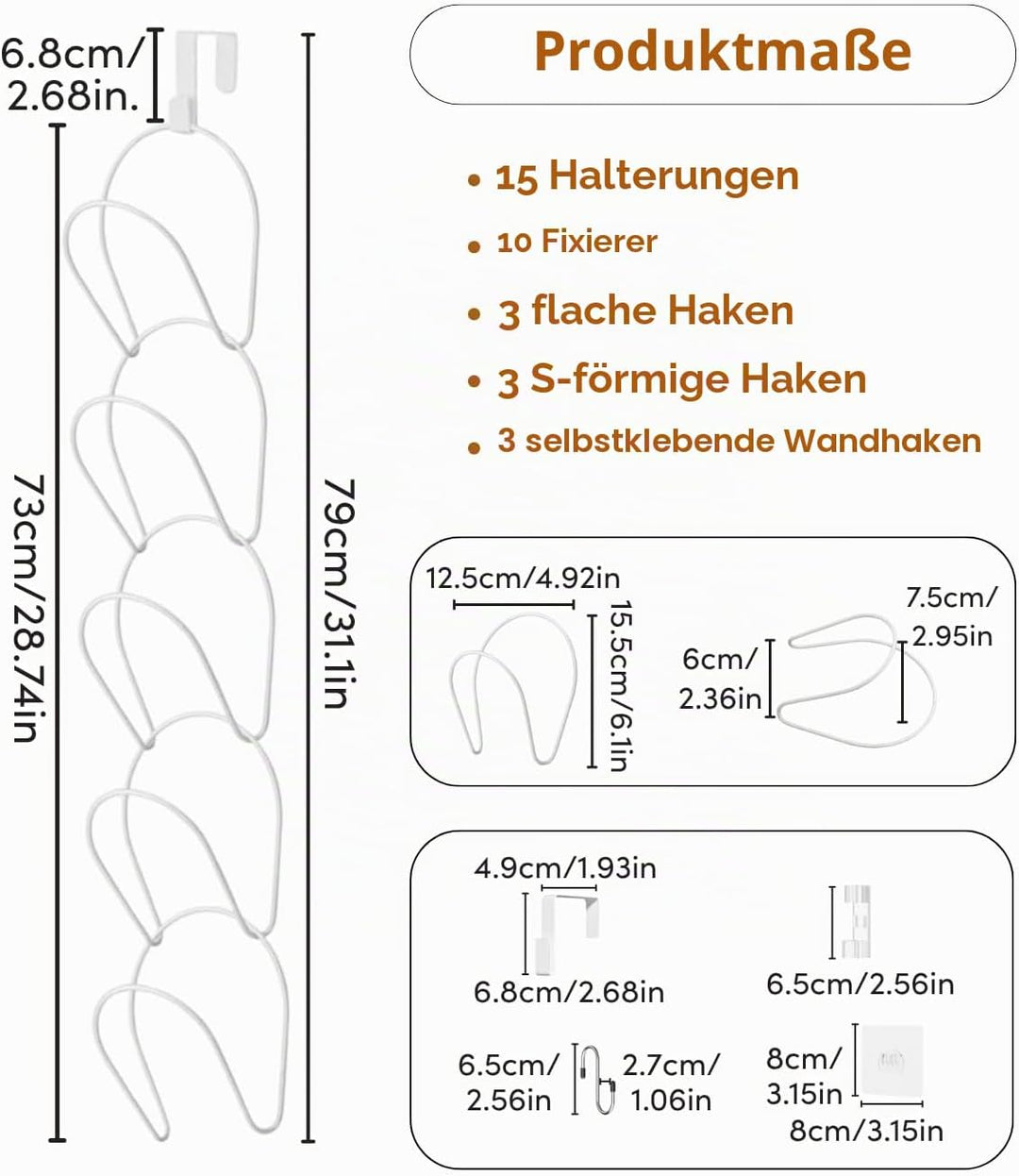 LINFIDITE Cap Halter Tür Hut Racks, Baseball Cap Halterung Schrank hängende Einstellbare Huthalter,f