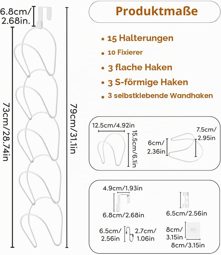 LINFIDITE Cap Halter Tür Hut Racks, Baseball Cap Halterung Schrank hängende Einstellbare Huthalter,f