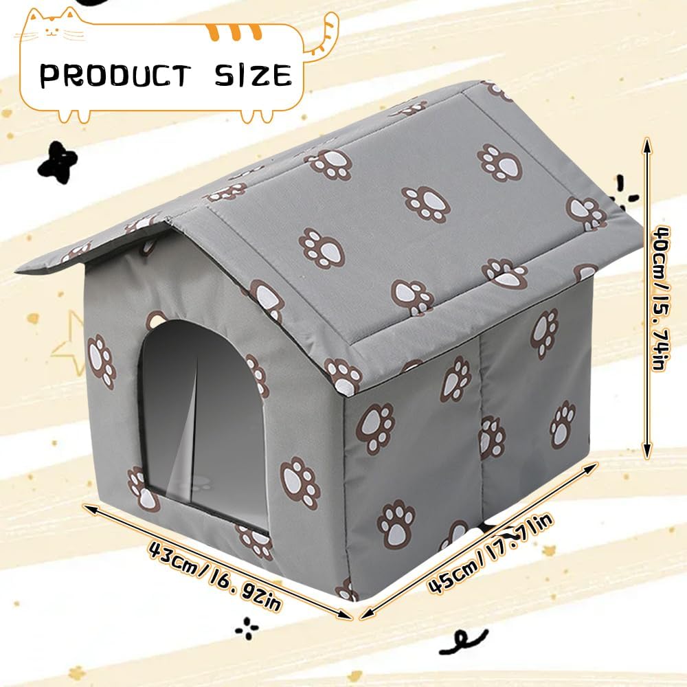 Katzenhaus Outdoor, Katzenhaus Outdoor Winterfest Isoliert, Katzenhöhle für Draussen Wasserdicht mit