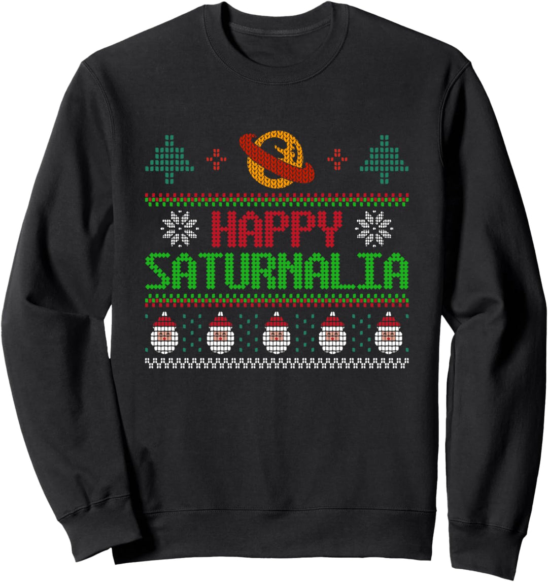 Lustiger Saturnalia Saturn Ugly Christmas Sweater Solstice Pun Sweatshirt