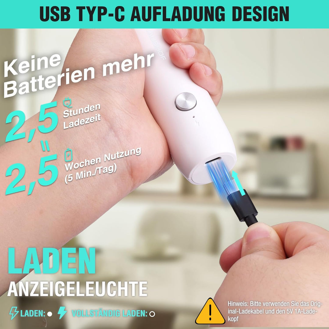 HAUSHOF Milchaufschäumer Stab, Wiederaufladbarer Hand-Milchschäumer, mit Schneebesen aus Edelstahl,