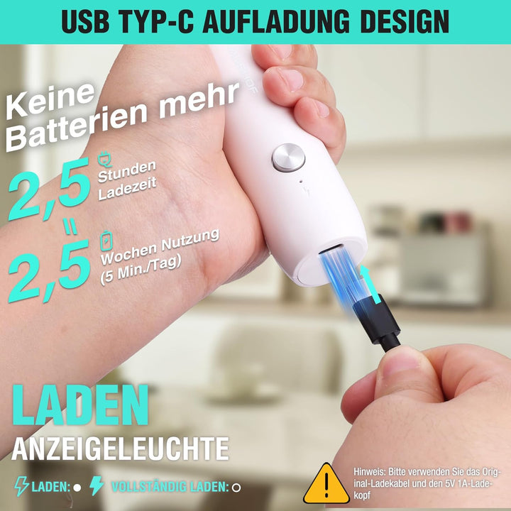 HAUSHOF Milchaufschäumer Stab, Wiederaufladbarer Hand-Milchschäumer, mit Schneebesen aus Edelstahl,
