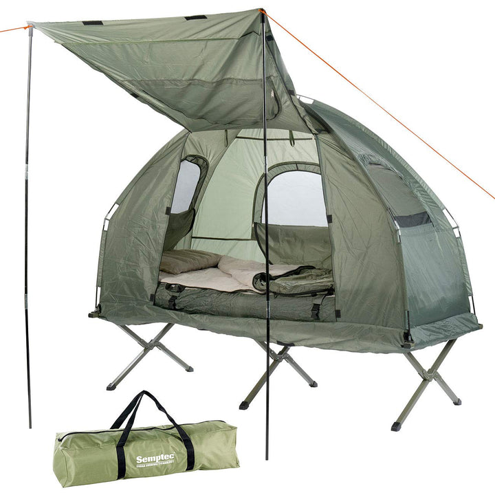 Zelt mit Feldbett 4in1-Zelt, Feldbett & Winter-Schlafsack, 4in1-Zelt, Feldbett & Winter-Schlafsack