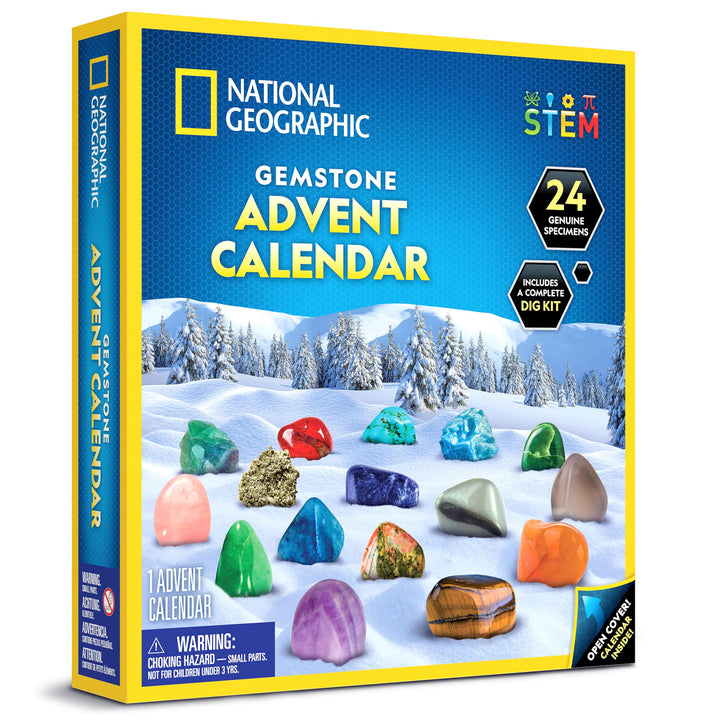 NATIONAL GEOGRAPHIC Edelstein-Adventskalender 2023 - Adventskalender für Kinder mit 24 Edelsteinen z