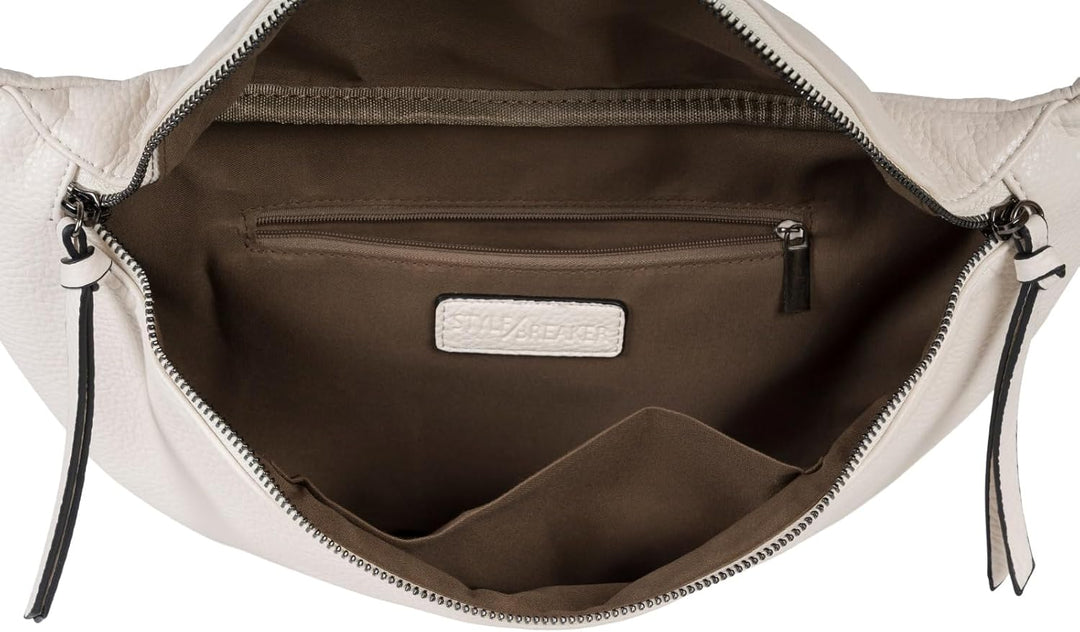 styleBREAKER Damen Halbmond Crossbody Schultertasche, abnehmbarer verstellbarer Schultergurt, Einfar