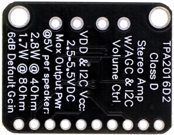 Audio-Verstärkermodul, TPA2016 2.8W Stereo Audio Amplifier Module, Class D I2C/AGC Steuermodus Audio