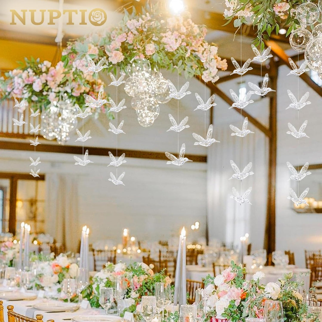 NUPTIO 50 Stück Vogel Dekorationen Glas Hängende Ornamente für Ostern Baum, Weihnachten und Saisonal
