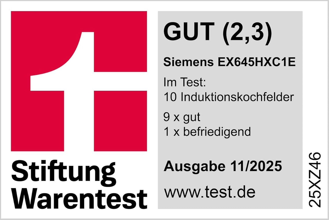 Siemens EX645HXC1E iQ700, Smartes Induktionskochfeld, 60 cm, Schwarz, Mit Rahmen aufliegend, varioIn