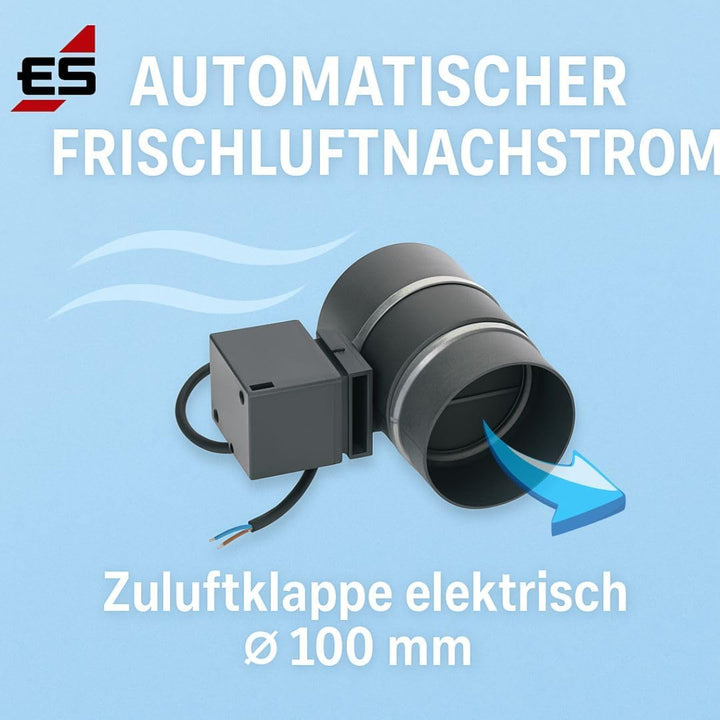 Schabus 201756 Zuluftklappe mit elektrischem Servomotor Ø100mm