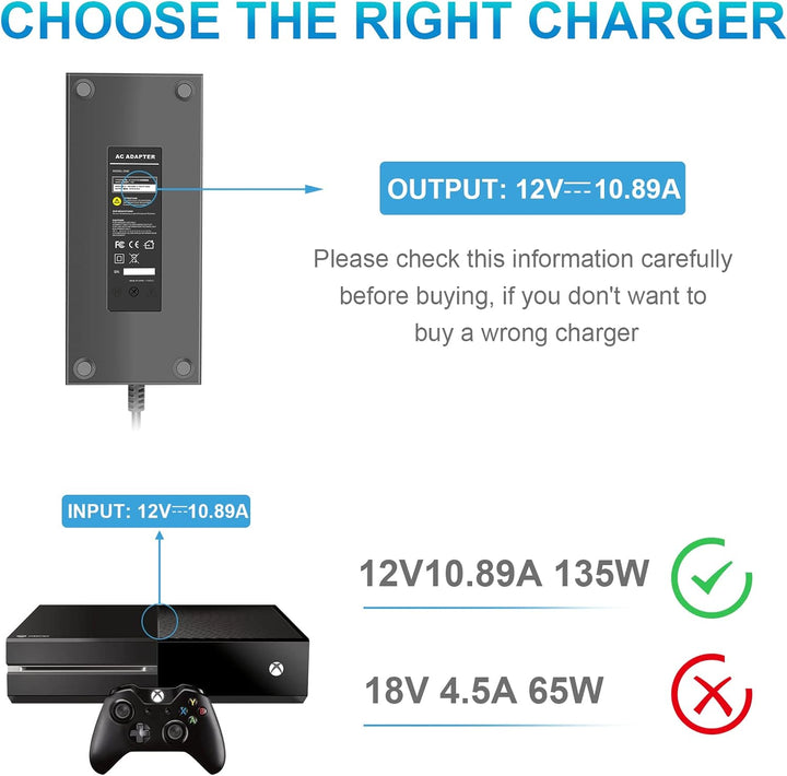 ARyee Xbox One Netzteil, Xbox One Power Brick, AC Adapter Netzteil Ladekabel Ersatz für Xbox One Kon