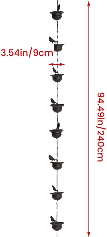 Kquepo Regenkette Dekorative Metall Regenwasserkette Outdoor Garten Dekor, Feine Verarbeitung