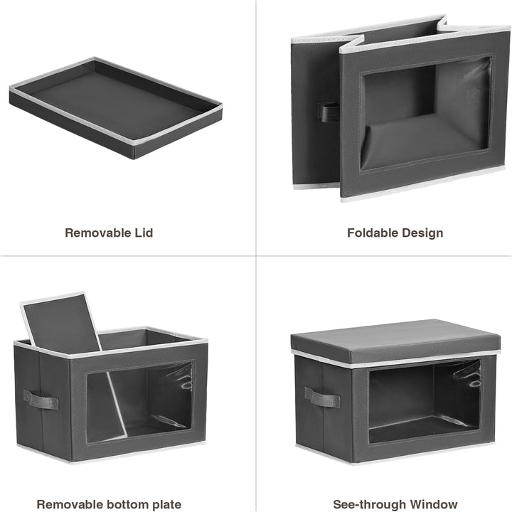 Homsorout 3 Stück Aufbewahrungsboxen mit Deckel, Faltbare aufbewahrungsbox mit Griff, Aufbewahrungsk