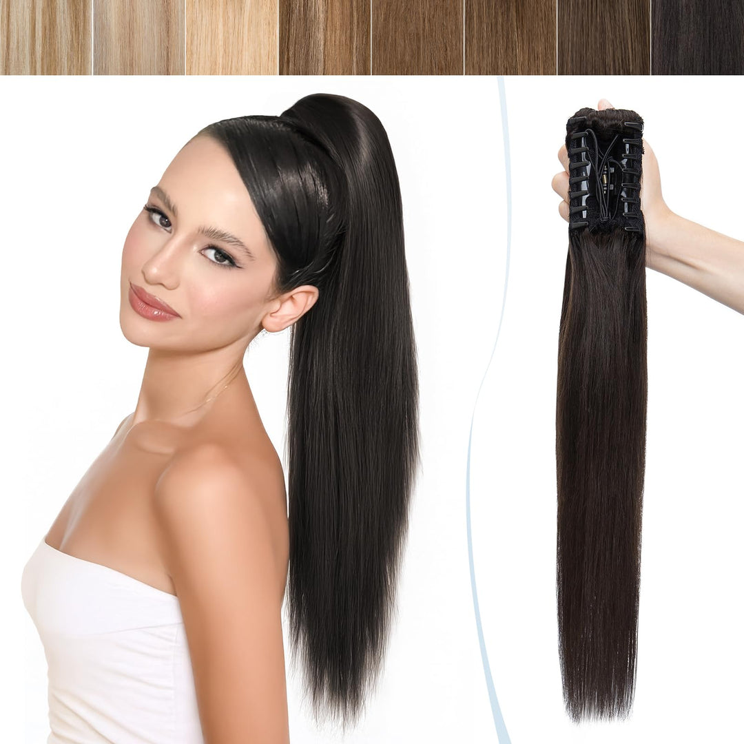 SEGO Ponytail Extension Echthaar Pferdeschwanz Zopf Clip in Haarteil Haarverlängerung 100% Remy Haar