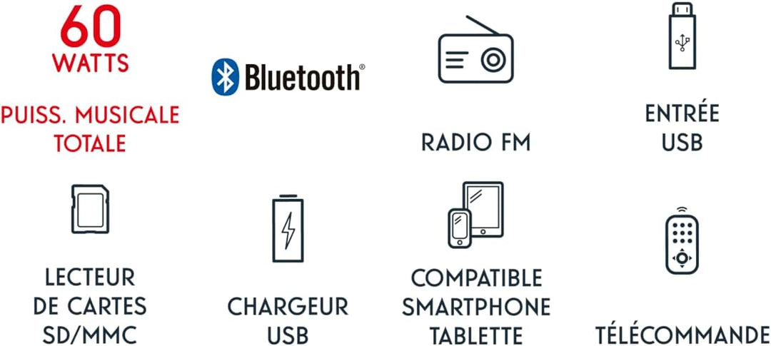 Thomson, Multimedia Tower with CD Player - Zwart Schwarz, Schwarz