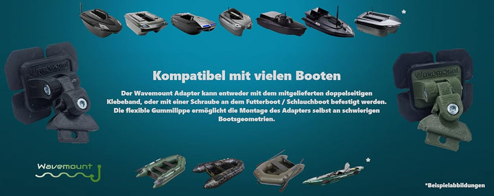 Wavemount - Deeper Halterung für alle Futterboote und Schlauchboote Bundle (Befestigungssatz)