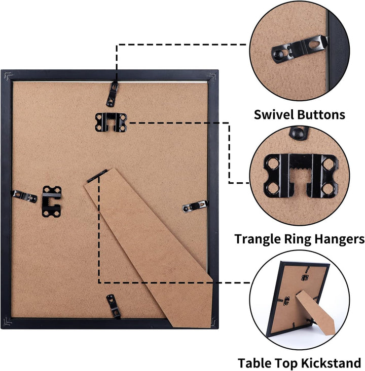 EYMPEU Bilderrahmen 10x15 CM 6er-Set, geeignet für 10x15 Bilder mit Passepartout oder 13x18 ohne Pas