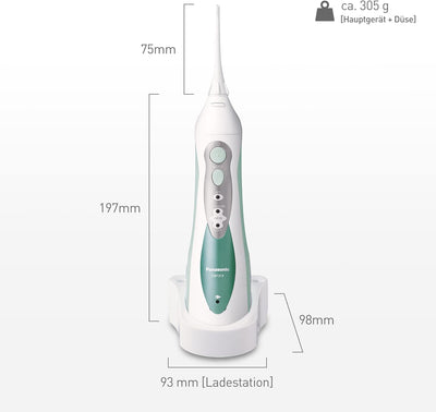 Panasonic Munddusche EW1313 mit Ladestation, abnehmbarer Wassertank, 1x normale & 1x orthodontische