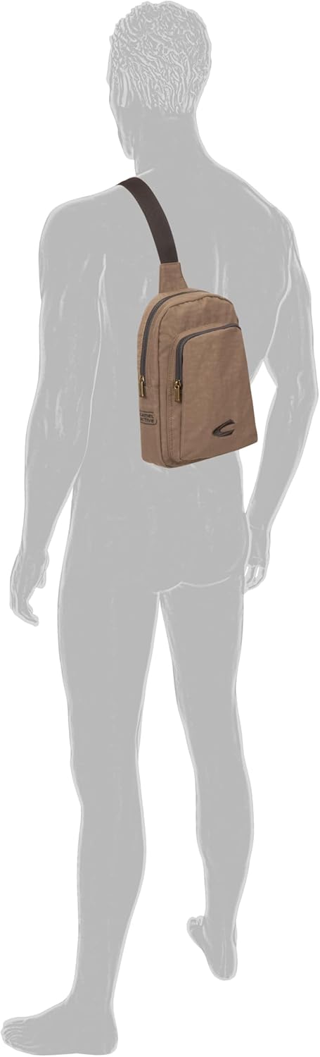 camel active Herren Rucksack mit 2-Wege-Reissverschluss M Beige, M Beige