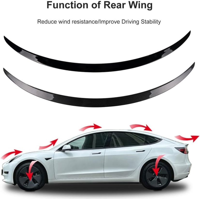 Hinterer Spolierflügel Heckspoiler Flügel für Tesla Model 3 / Y (Model Y/Kohlefaser) Model Y / Kohle
