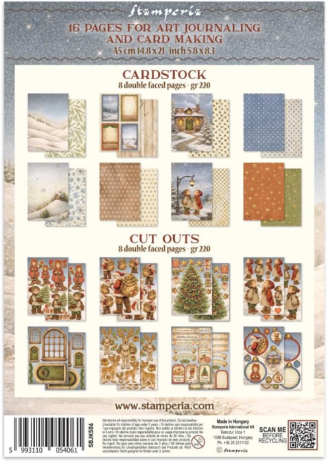 Stamperia - Junk Journal Stickers, Die-Cuts and Backgrounds for Scrapbooks, Albums, Card Making and
