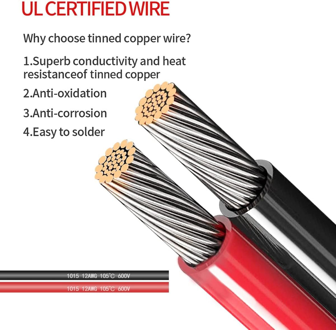 SAE Wetterfest Steckdose Seitenwandanschluss, 12AWG SAE Socket auf Ringkabelschuh Kabel mit 10A 15A