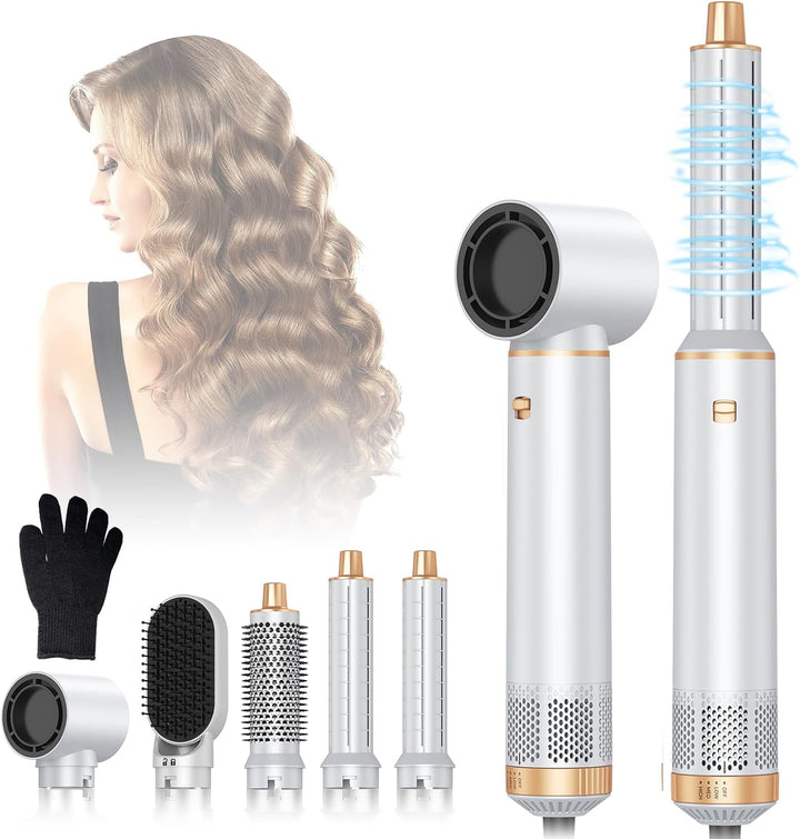 Föhnbürste 5 in 1,Air Styler, 30mm Air Curling, 1000W Haartrockner, 3 Temperatur und Windgeschwindig