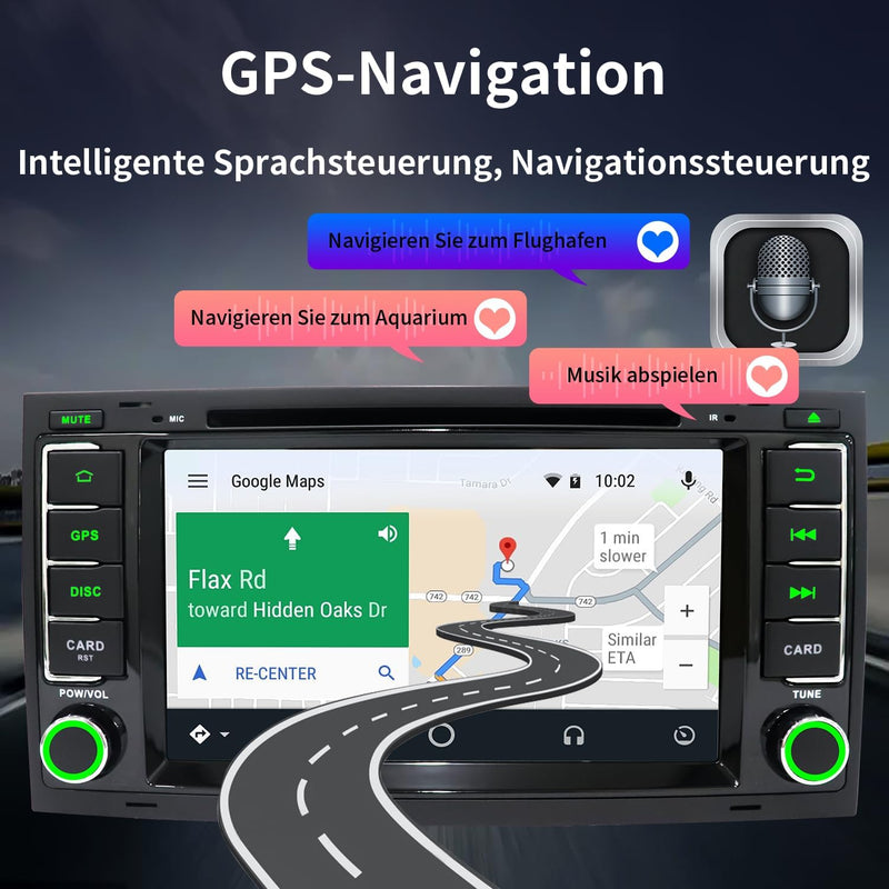 Autoradio für VW T5 Multivan & VW Touareg, [Android 13 4GB+64GB 2.0Ghz] CAWELL 7 Zoll HD Doppel DIN