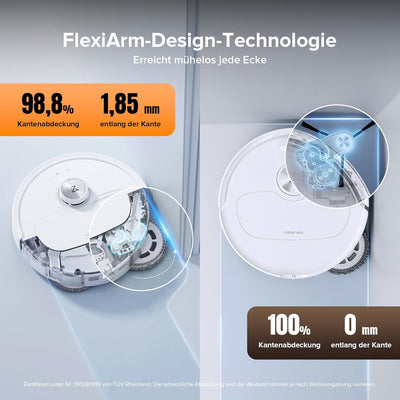 roborock Qrevo Master Saugroboter mit Wischfunktion&Hebarem Wischmopp, FlexiArm Design™, HyperForce®