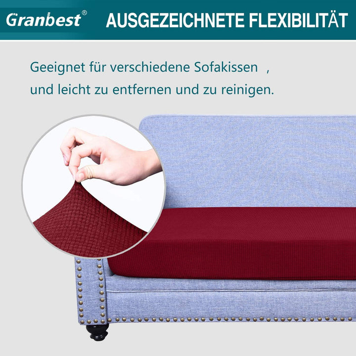 Granbest Premium Wasserdicht Sofa Sitzkissenbezug, High Stretch Jacquard Sitzkissenschutz Sofasitzbe