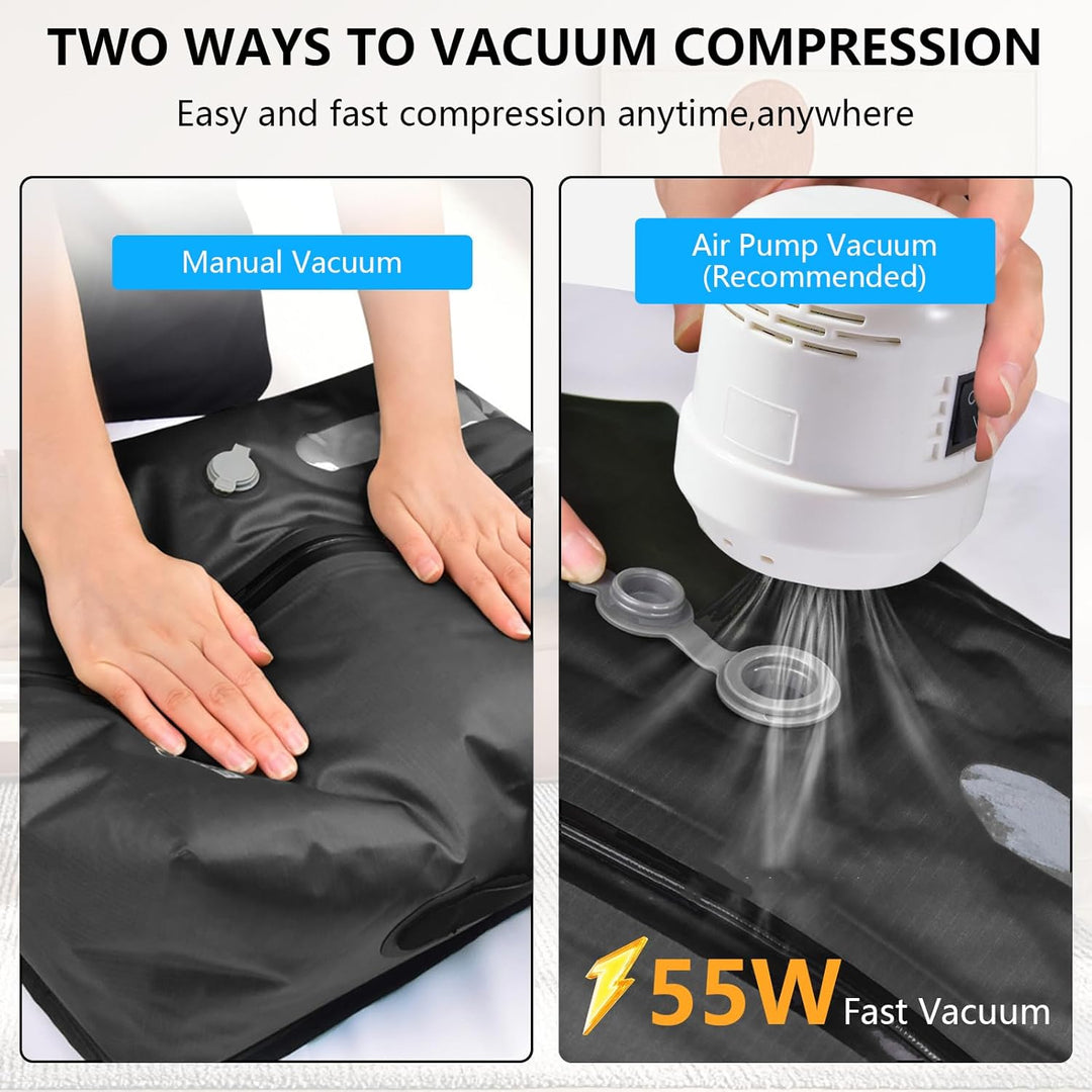 2er Pack Vakuumbeutel TPU, Kompressionsbeutel mit Ventil für Pumpe oder manuelles Zusammendrücken, a