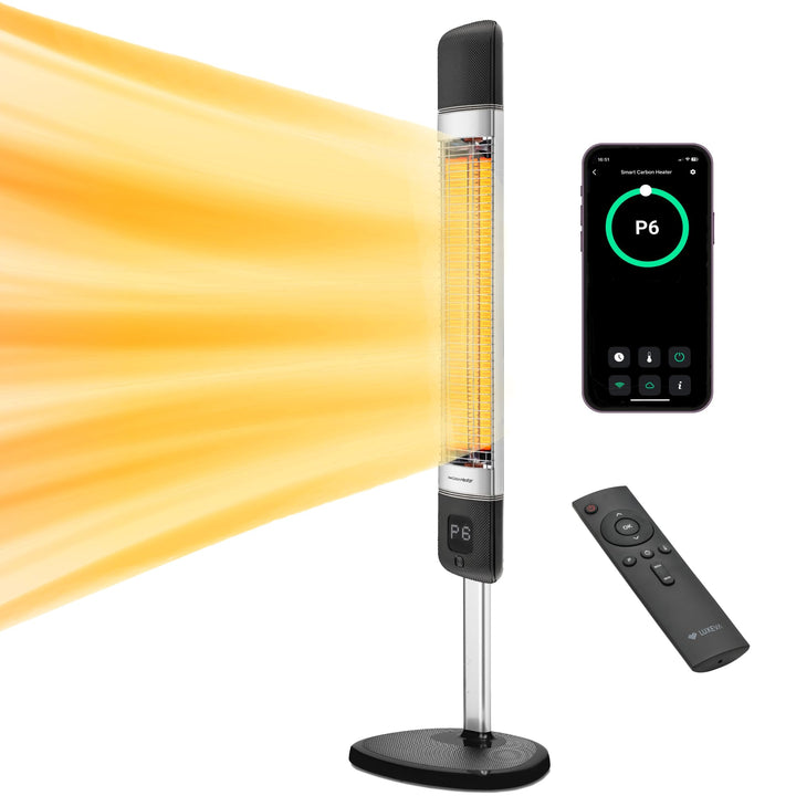 Luxeva Infrarot-Terrassenheizstrahler, 1000/2500 W, elektrische Terrassenheizung mit App-Steuerung,