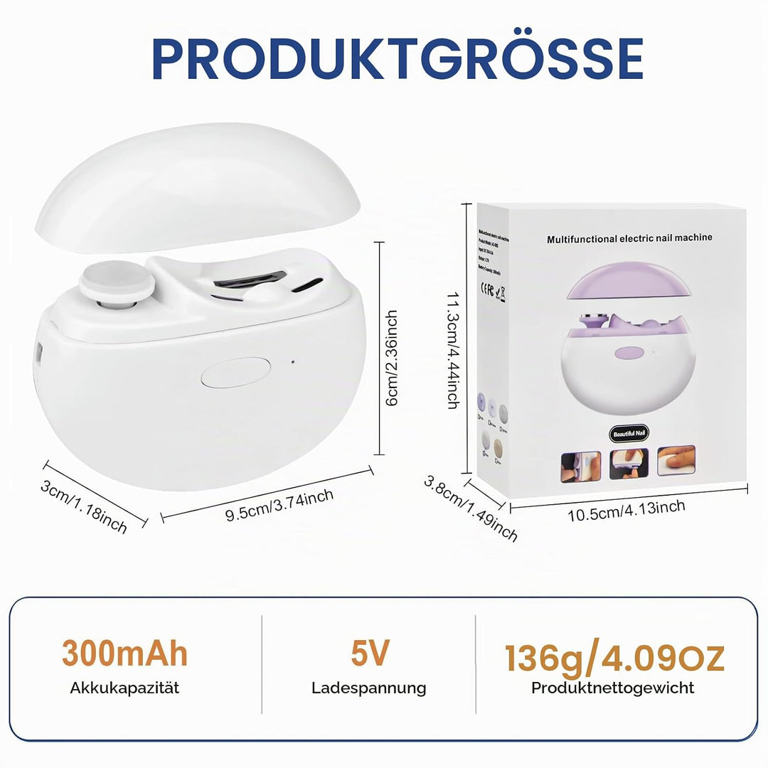 Elektrischer Nagelknipser, Elektrische Nagelfeile mit Polierfunktion &amp; LED-Licht, Automatischer Nage