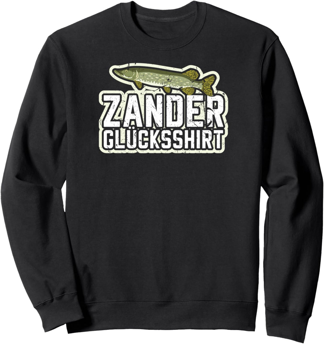 Zander Glücksshirt Angler Zander Angeln Sweatshirt