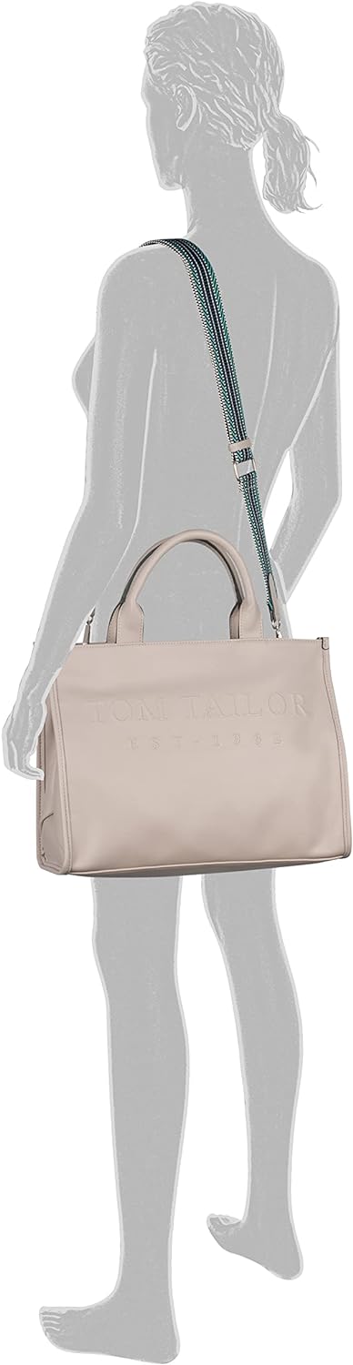 TOM TAILOR bags Teresa Damen Shopper Umhängetasche Reissverschluss Mittelgross Grau