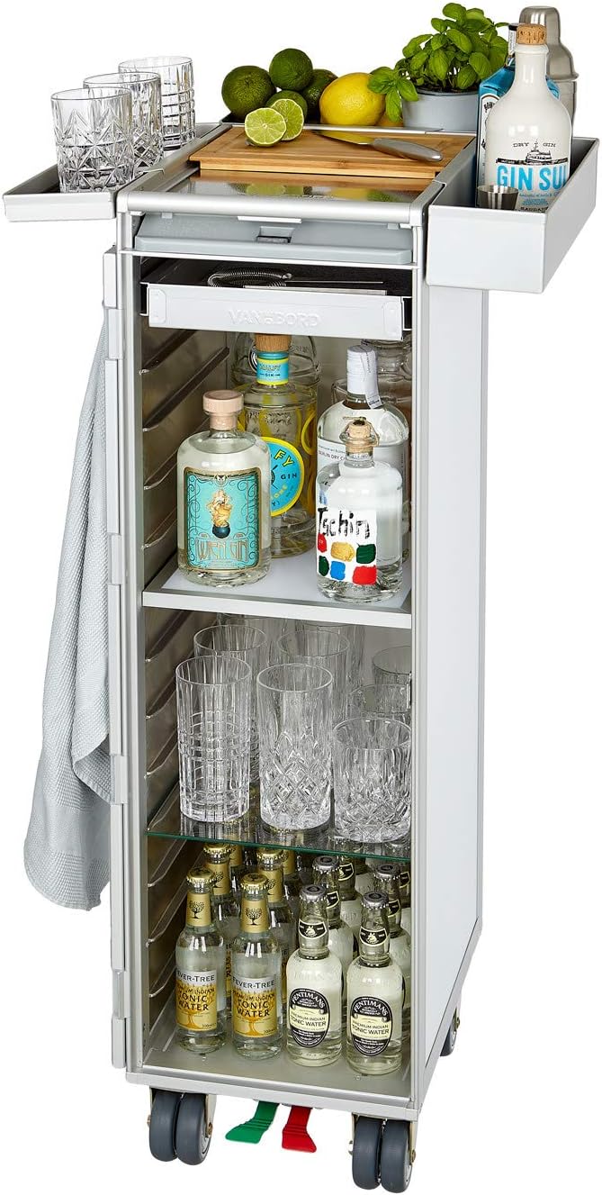 Ausstattungspaket für Flugzeugtrolleys und Airline Trolleys, Bar inkl. Sideboxen, Atlas-Norm Alumini