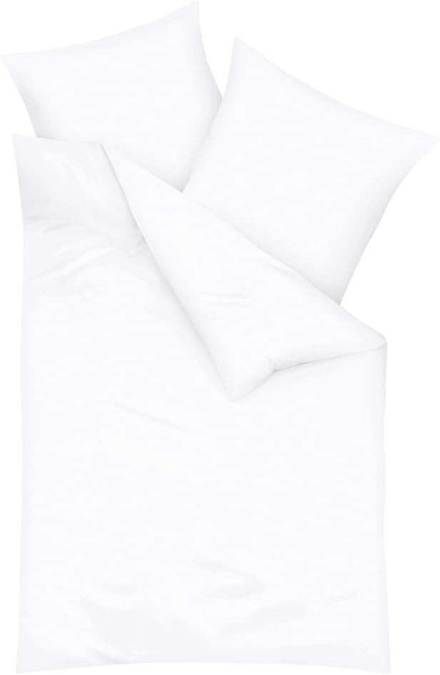 Kaeppel Mako-Satin-Bettwäsche unifarben, 2tlg. mit Reissverschluss weiss, 80X80/135X200 cm Weiss 80X
