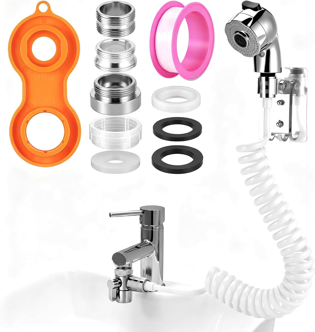 Handbrause für Waschbecken, Handbrause Duschkopf Set Mit Halterung, Waschbeckenbrause zum Haarewasch