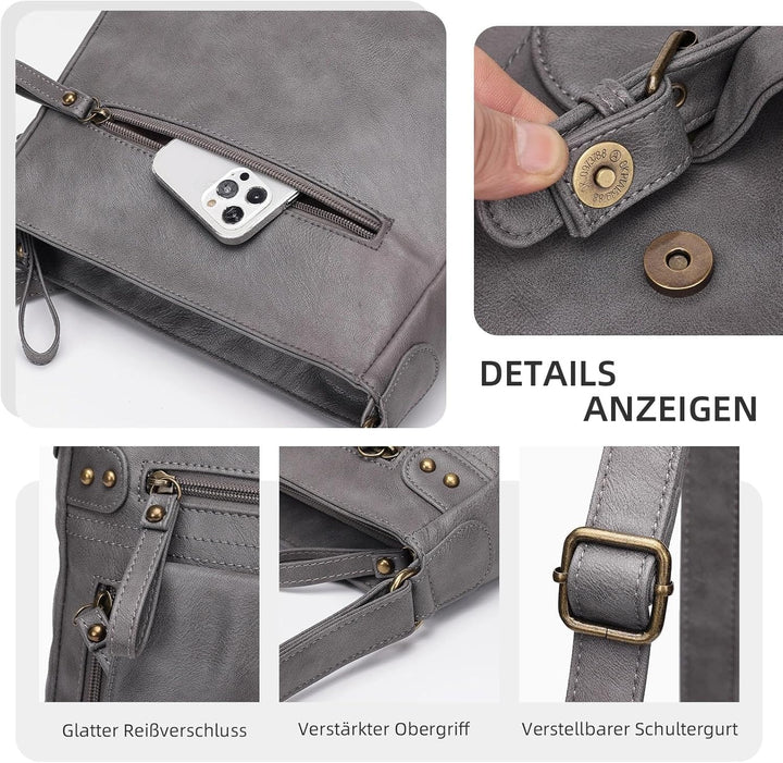 KL928 Tasche Damen Umhängetasche kleine Handtaschen Schultertasche Damentasche Damenhandtasche mitte