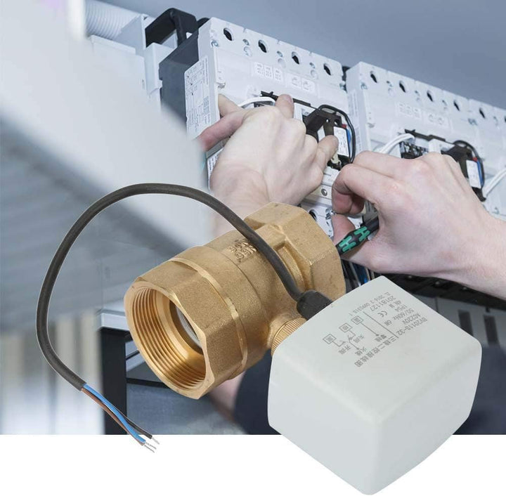 220 V Wechselstrom Elektrokugelhahn, DN50 2 Zoll 2 Wege 3 Draht Messing Motorisiertes Kugelhahn