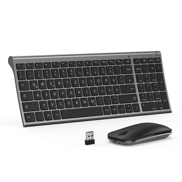 seenda Tastatur Maus Set Kabellos, Wiederaufladbare Aluminium Tastatur mit kompaktes Design, Ultradü