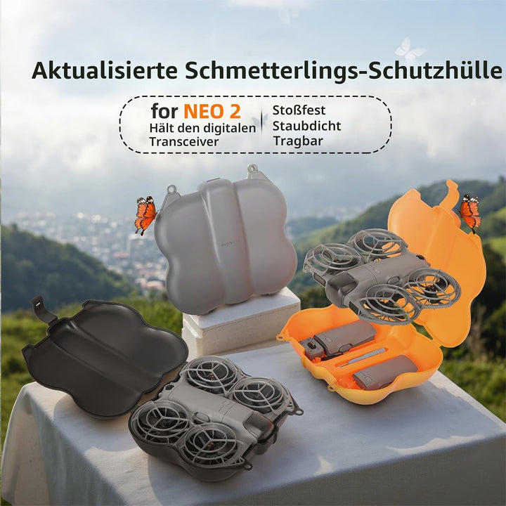 ZJRXM Neo 2 Tasche, Tragbar Hartschalen Schutz Reisetasche für DJI Neo 2 Drohne und Akku-Zubehör, Ko