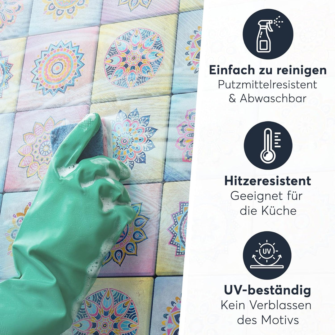 Traditionelle Fliesen-Aufkleber I Fliesenfolie - Sticker Klebefolie für Küche u. Badfliesen I selbst