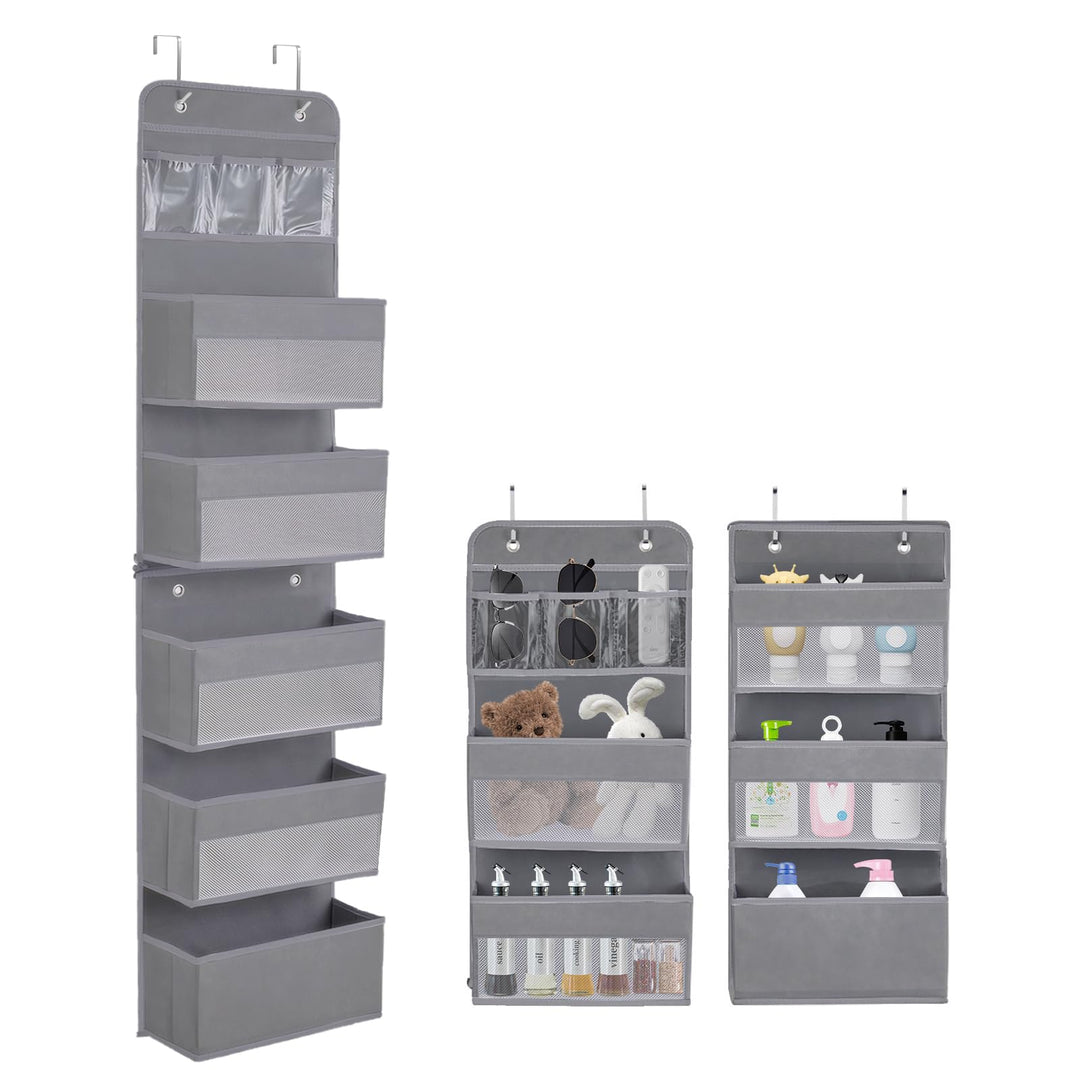 YTACREA Hängeorganizer, Removable Hängeaufbewahrung Tür mit 5 Lagig Taschen, Tür organizer mit 4 Hak
