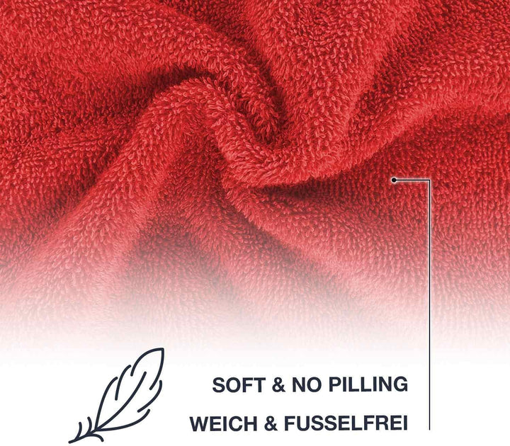 WohnDirect Duschtuch Set 2 teilig - 2 Badetücher (70x140) - Frottee 100% Baumwolle - Rot 2 Badetüche