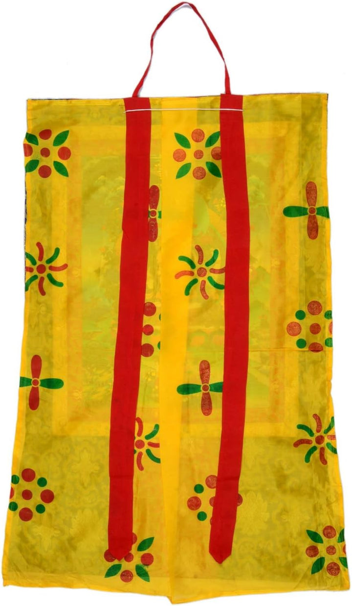 Thangka Grüne Tara oder Green Tara Kunstdruck im tibetischen Brokatrahmen 105cm x 63cm