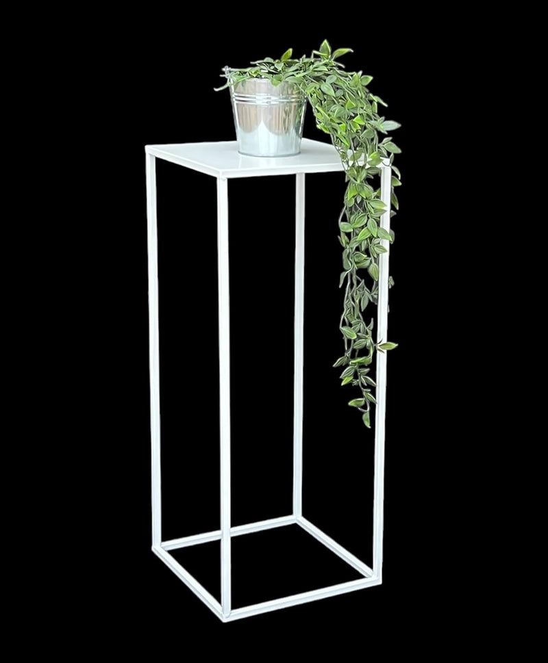 DanDiBo Blumenhocker Metall Weiss Eckig 50-70 cm Blumenständer Beistelltisch 96482 Blumensäule Moder